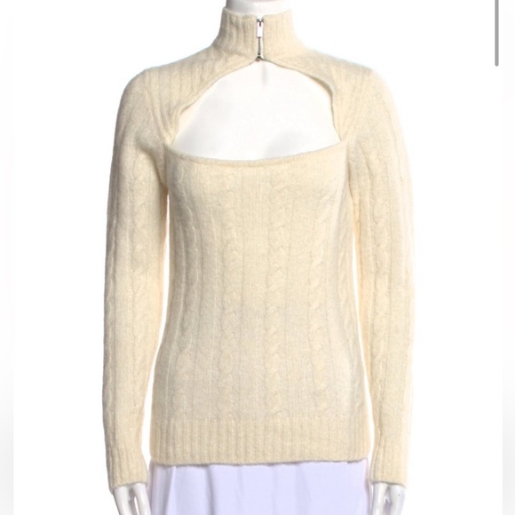 GANNI // Cutout cable-knit alpaca-blend turtleneck sweater - Picture 7 of 7